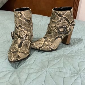 Fashion snake print booties